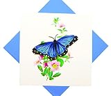 Ulysses butterfly, Quilling Card 3D - Unique Dedicated Handmade, Design Greeting Card for Birthday,