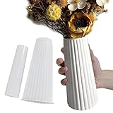 Wehous Stampi in silicone per resina concreta, vaso di fiori alto a righe in resina epossidica, stampi per esporre ornamenti per resina cemento gesso, contenitore stampo fai da te arte artigianato