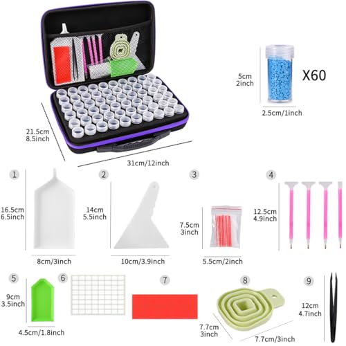 Image of doovide Diamond Painting Storage Containers, 30 Slots Diamond Painting Accessories Shockproof Jars for Jewelry Beads Rings Charms Glitter Rhinestones