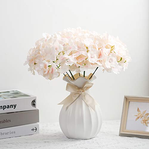 Ipopu Silk Hydrangea Flowers 10Pcs Champagne Hydrangea Artificial Flowers Fake Flowers For Baby Shower Centerpieces Diy Wedding Table Party Shop Decoration (Champagne) #TOP5