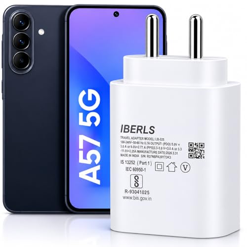 Image of 25W Pd 3A Type-C Super Fast Charging Adapter Compatible with Galaxy A57 /A37 /A07 /A36 /A56 /A17 /A26 /A06 /A35 /A55 / A16 /A15 /Tablet /Galaxy Watch- Charge Your Device with 25 Watt USB C Fast Charger- White