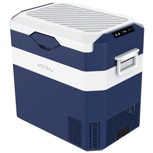 Megiu Réfrigérateur portable de voiture 12 V 40 litres 12 V 12 V CC 110 ~ 240 V AC pour camion, van, camping-car, SUV et usage domestique (HC-38P5)