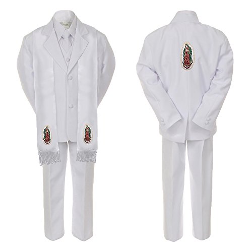 Image of Baby Boy Teen Christening Church Suit Gold Virgin Mary On Stole & Back SM-20