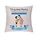 Funda de Almohada para mamá Regalo de cumpleaños para mamá Recuerdos Decorativos para el hogar Regalo de Acción de Gracias de Navidad Funda de cojín para el día de Las Madres Te Quiero Mamá (Tipo 1)