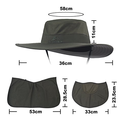 Image of KOOLSOLY Fishing Hat,Sun Cap with UPF 50+ Sun Protection and Neck Flap,for Man and Women
