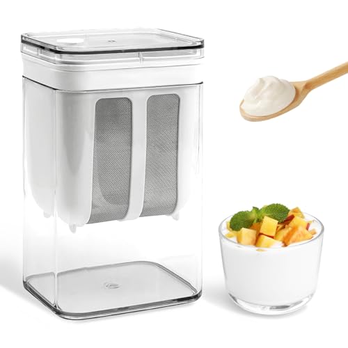 Pesilo Greek Yogurt Strainer with Lid, 1100ml Large Capacity Yogurt