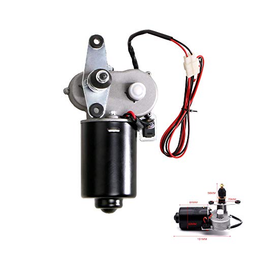 Image of Universal 12V Electric UTV Windshield Wiper Motor Kit Fits Polaris Ranger RZR Kawasaki Golf Cart, Standard Wiper Motor Kit -110 Sweep Wiper Size: Arm: 13.7inch Blade:13.7inch