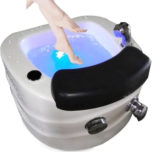 Pedicure Foot Spa Bath Bathtub, Acrylic Massage Footbath with Bubble & Jets, Washing Salon Sink Floor Type Basin