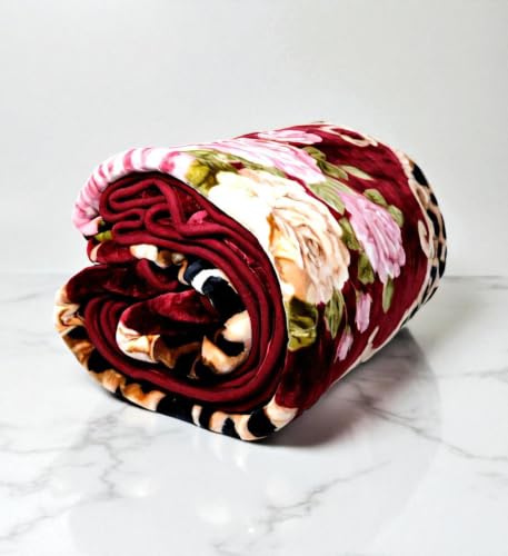 Image of Floral Single Bed Blanket 500 TC Super Soft Premium Microfiber Blanket, 63 x 85 Inches, Warm & Lightweight Winter Blanket, Soft Cozy AC Blanket, All Season Bed Blanket for Home & Travel