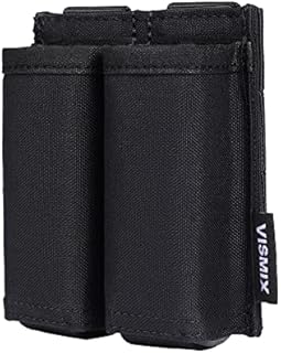 VISMIX Pistol Magazine Pouch, Double 9mm Mag Pouch with Quick Release Kydex Insert and MOLLE Compatible