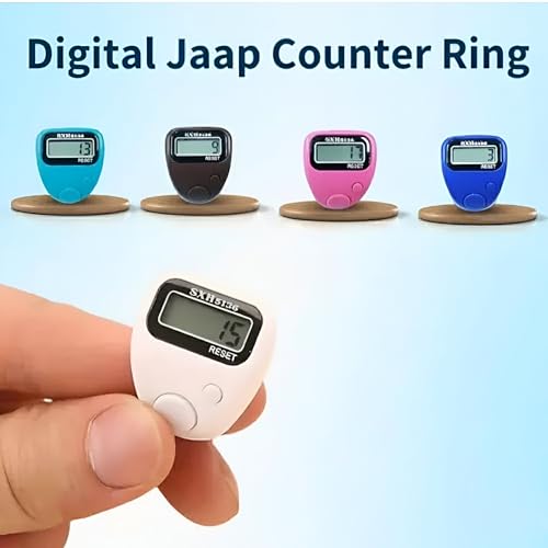 Image of Black 5 Digit Naam Jap Counter|Tasbih Counter|Mini Digital Tally Counter Finger Ring|Chanting Count Machine for Meditation, Mantra Jap,Cricket Umpire|Digital Counting Device (Model No 505 Black)