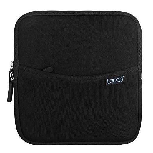 Lacdo Gravador De Dvd Usb Externo à Prova De Choque Blu-Ray E Neoprene De Disco RíGido Externo Armazenamento Protetor Bolsa De Transporte Com Bolso De Armazenamento Extra Para Apple Md564zm(Preto)