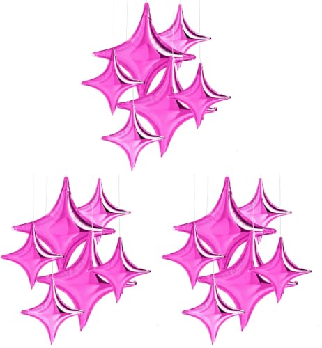 Image of xo, Fetti Pink Sparkle Foil Birthday Balloon - 6 pc | Bday Party Decorations, Bachelorette, Graduation, Bachelorette, Wedding, Photo Booth (Pack of 3)