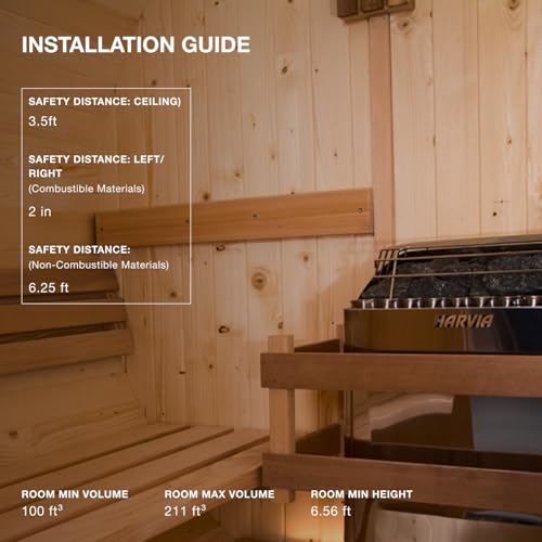 Image of Harvia KIP Wall Mount Electric Sauna, 220V-240V, 6kW, Digital Controller