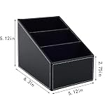 Fashionable PU Leather TV Remote Control Holder with 3 Compartments, Storage Rack, Storage Box, Media Accessory Storage, Desk Organizers (black) - Image 3