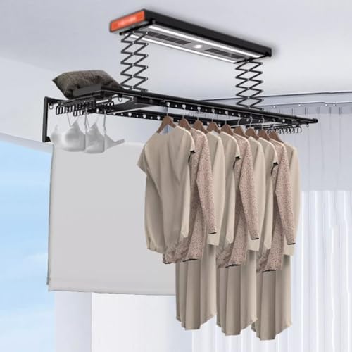 Invisible Electric Ceiling Drying Rack - Automatic Remote Control Clothes Hanger for Balcony & Bathroom - Telescopic Embedded Drying Solution (Color: B)