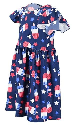 Unique Baby Girls' Short Sleeve Everyday Printed Dresses for Kid and Toddler, Sizes 2T-12Y2