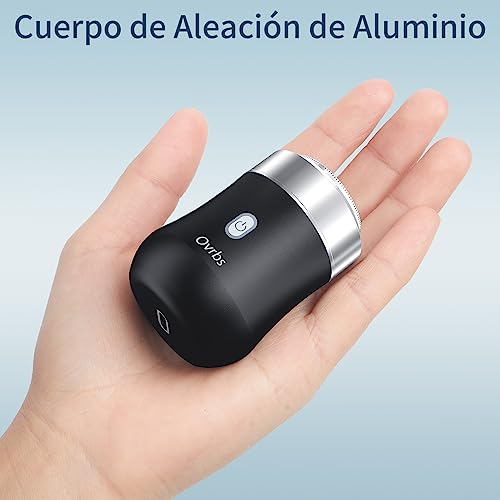 Ovrbs Mini Electric Razor,Aluminum Alloy Body,3D Floating Shaver Head,Type-C Charging,Use For 45 Days,Ipx7 Waterproof,Mini Portable Shaver,Travel Razor,Mini Shaver,Suitable For Home,Car,Trave (Black) #TOP6