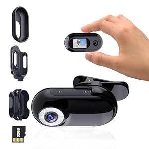 Xilecam Mini Body Camera 1080P with 32GB Card Helmet Camera Body Cameras with Audio and Video Recording Multi-Function Accessory Body Cam（Black）