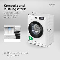 Bomann® Waschmaschine 7kg | 10 Jahre Motor-Garantie | Invertermotor - effizient, leise & langlebig | inkl. Aqua-Stop | max. 1400 U/min | 15 Programme | LED-Display | Washing Machine | WA 7501 weiß – Ansicht 6