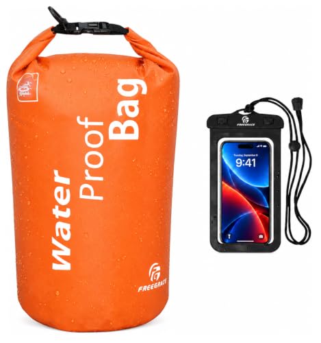 Freegrace 2L Lightweight Waterproof Dry Bag, Double Zip-Lock & Phone Case