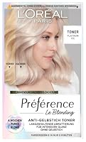 L'Oréal Paris Haartoner, Anti-Gelbstich für kühles Blond und intensiven Glanz, Ohne Ammoniak, Préférence Le Blonding, Platinum Ice