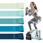 Resistance Loop Exercise Bands Exercise Bands for Home Fitness, Stretching, Strength Training, Physical Therapy,Elastic Workout Bands for Women Men Kids, Set of 5 (Blue)