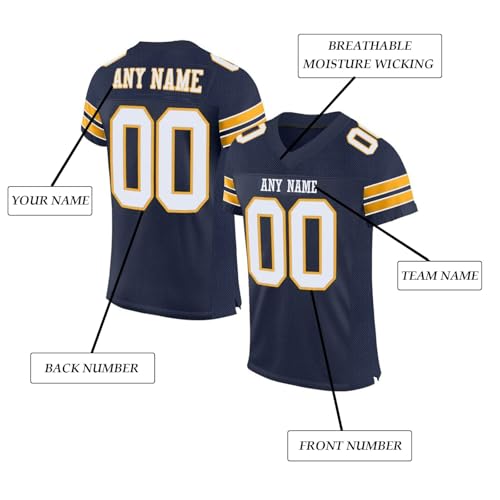 Camisetas de Rugby Personalizadas con Nombre y número para Adultos, jóvenes y preescolares. Camisetas de fútbol Americano Personalizadas de Manga Corta. B15