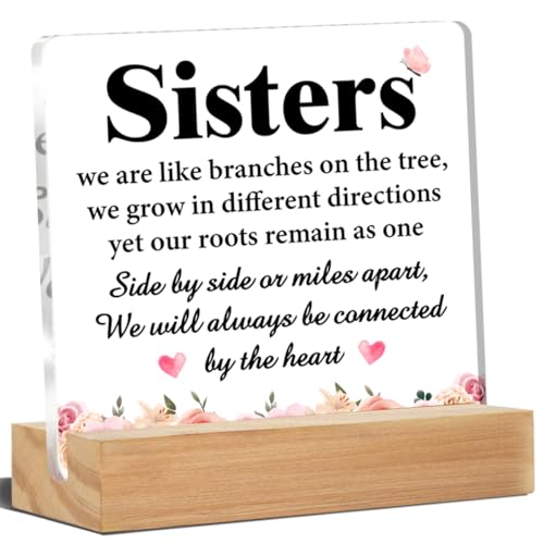 Sisters Gifts from Sisters, Gift for Sister, Best Sister Ever Gifts Acrylic Desk Plaque Sign