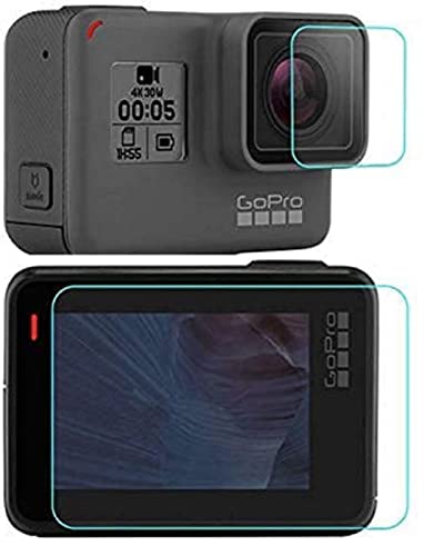 Image of M.G.R.J Pro HD+ Tempered Glass for GoPro Hero 5, 6, CHDHX-701-RW 7 Black, Sports and Action Camera 2018 (Transparent)