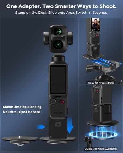 OMOTON 2 in 1 Magnetic Phone & Action Camera Tripod for DJI/GoPro iPhone