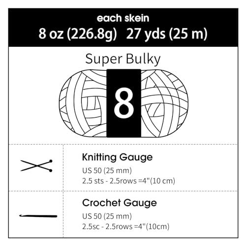 HOMBYS Chunky Chenille Yarn for Crocheting, Super Bulky Jumbo Yarn for Hand Knitting, 3/4" Thick Soft Plush Yarn for Blankets, 8 Skein Pack (27 yds / 8 oz Each), Multi Assorted Cream Navy Blue by HOMBYS - Image 8