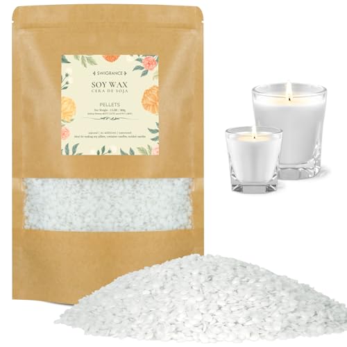 SWIGRANCE Soy Wax Pellets 2LBS / 908g, Natural Soy Candle