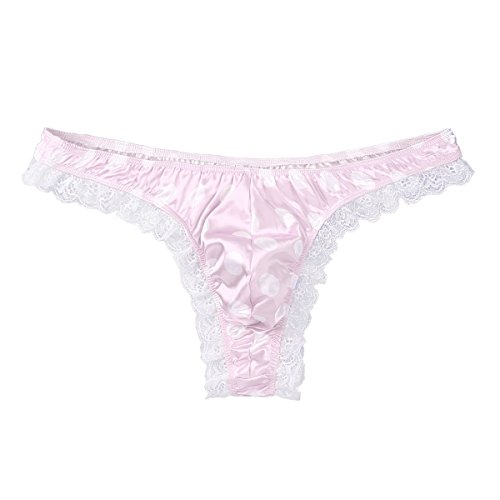 CHICTRY Men's Stain Ruffle Frilly Low Rise Thong Underwear Sissy Pouch Crossdres Panties3