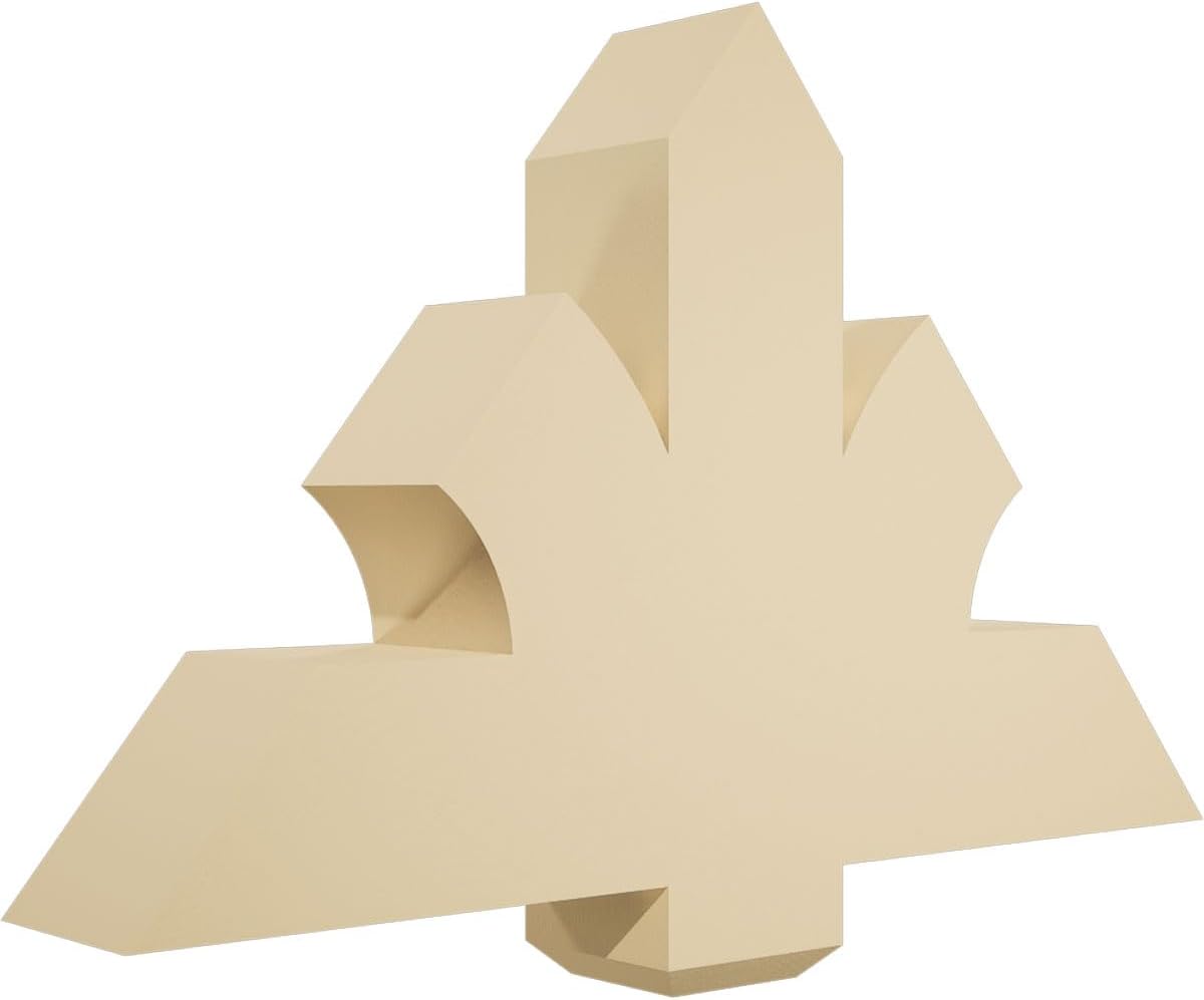 36"W x 22 1/2"H x 6"D x 6"F, 15/12 Pitch, Redmond Signature Urethane Gable Bracket, Primed Tan