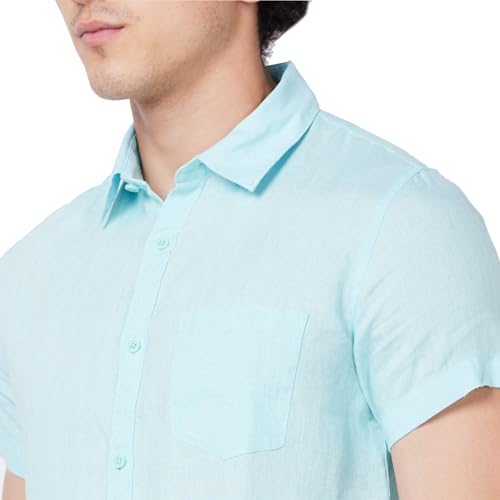 Image of Spykar Men's Regular Fit N /A Half Sleeve Solid Casual Shirts