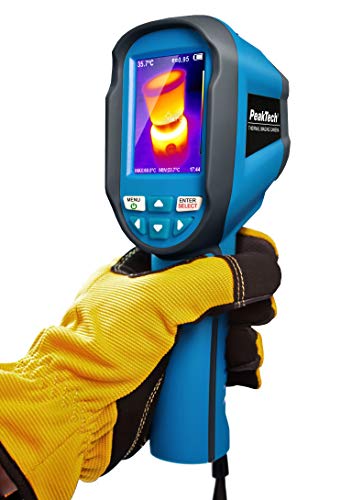 PeakTech P 5610 B – IR Wärmebildkamera -20°C bis 400°C mit 220x160 Pixel, 2,8“ LCD Farbdisplay, Infrarot Thermometer inkl. Video & Fotoaufnahme, mit USB und Analyse Software für Thermographie, Blau