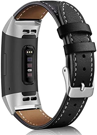 Mornex Leather Band Compatible for Fitbit Charge 3/ Charge 4, Replacement Genuine Leather Bands for Women Men