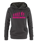 Comedy Shirts - Volleyball Evolution - Damen Hoodie - Schwarz / Pink Gr. S