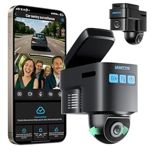 LAMTTO 4G LTE Cellular Car Security Camera Anti Theft GPS Tracker for Vehicle Safe, Dual Dash Cam Front Inside, Alarm Real-time Alerts via Cloud Storage, Remote Live-View – for Fleets & Family