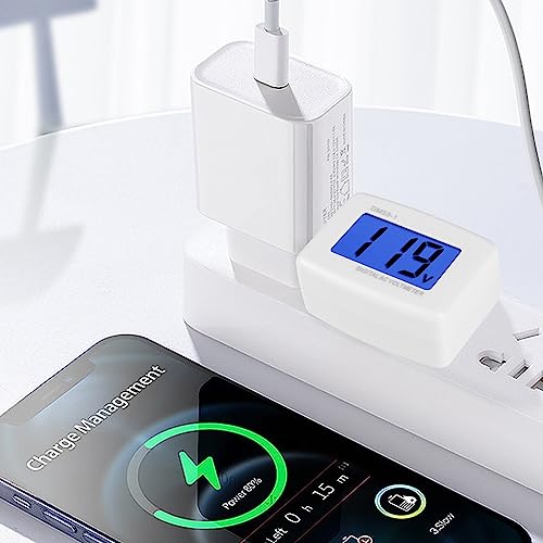 Image of 4pcs Flat US Plug AC 80-300V Voltage Measuring Monitor, LCD Digital Voltmeter, AC 110V 220V Voltage Panel Power Line Volt Test Monitor for Household Plug into Outlet to Measure Voltage