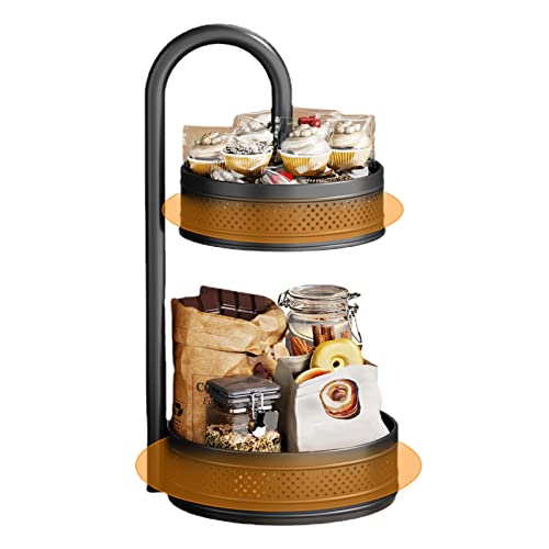 MKYOKO Prato giratório para especiarias - especiarias Lazy Susans 2 níveis - prateleira especiarias