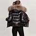 Tdvcpmkk Damen Winter Abnehmbare Daunen Kapuzenparka Warme Kurze Parka, Schwarz , M