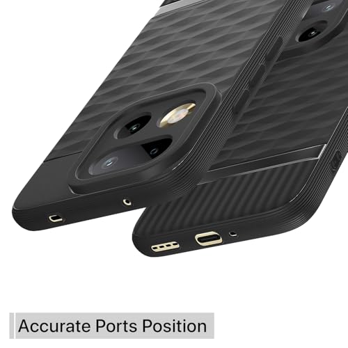 Image of Pikkme Back Cover for Realme 16 Pro 5G Camera Protection 3D Hexa Cube Design Silicone Protective Bumper Case (Black)