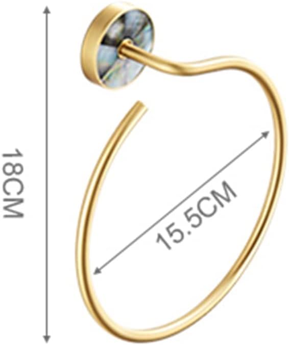 LSLYTQ Bathroom Accessories Light Luxury Wall Mounted Bath Towel Ring, Hanging Towel Hanger Hand Towel Hanger