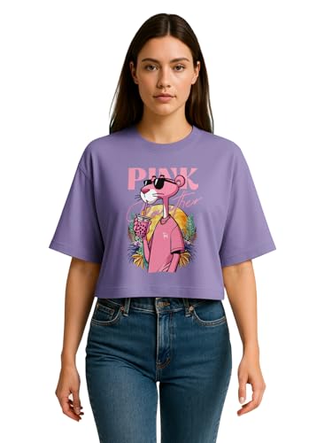 Image of HELLCAT Beige Printed Loose Fit Crew-Neck Crop T-Shirt for Women