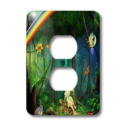 2 prises de couverture Magical Forest 3dRose pour deco murale