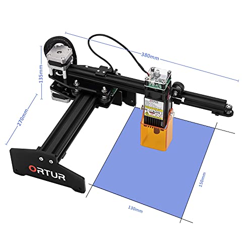 ORTUR Laser Master, Mini Portable 7W Laser Engraver CNC, 32-Bits Motherboard Laser Engraving Cutting Machine, DIY Laser Cutter for Wood and Metal,150x130mm Engraving Area