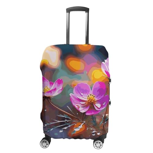 Colorful Small Flower Printed Luggage Cover Protector, Fits 18-32 Inch Luggage