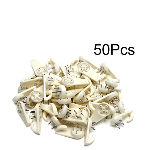Image of Nails for Hanging Pictures,Picture Hooks Hardwall Hanger for Hardware, Fasteners & Hooks Wall Mount Non-Mark Hook Picture Photo Frame Hangers(50pcs,40*20mm)